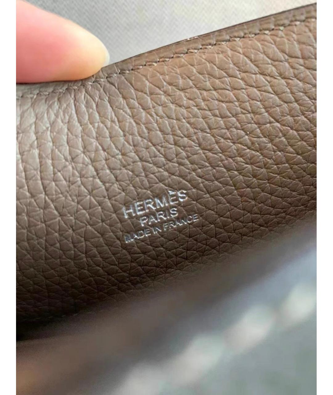 HERMES Коричневая кожаная сумка через плечо, фото 7