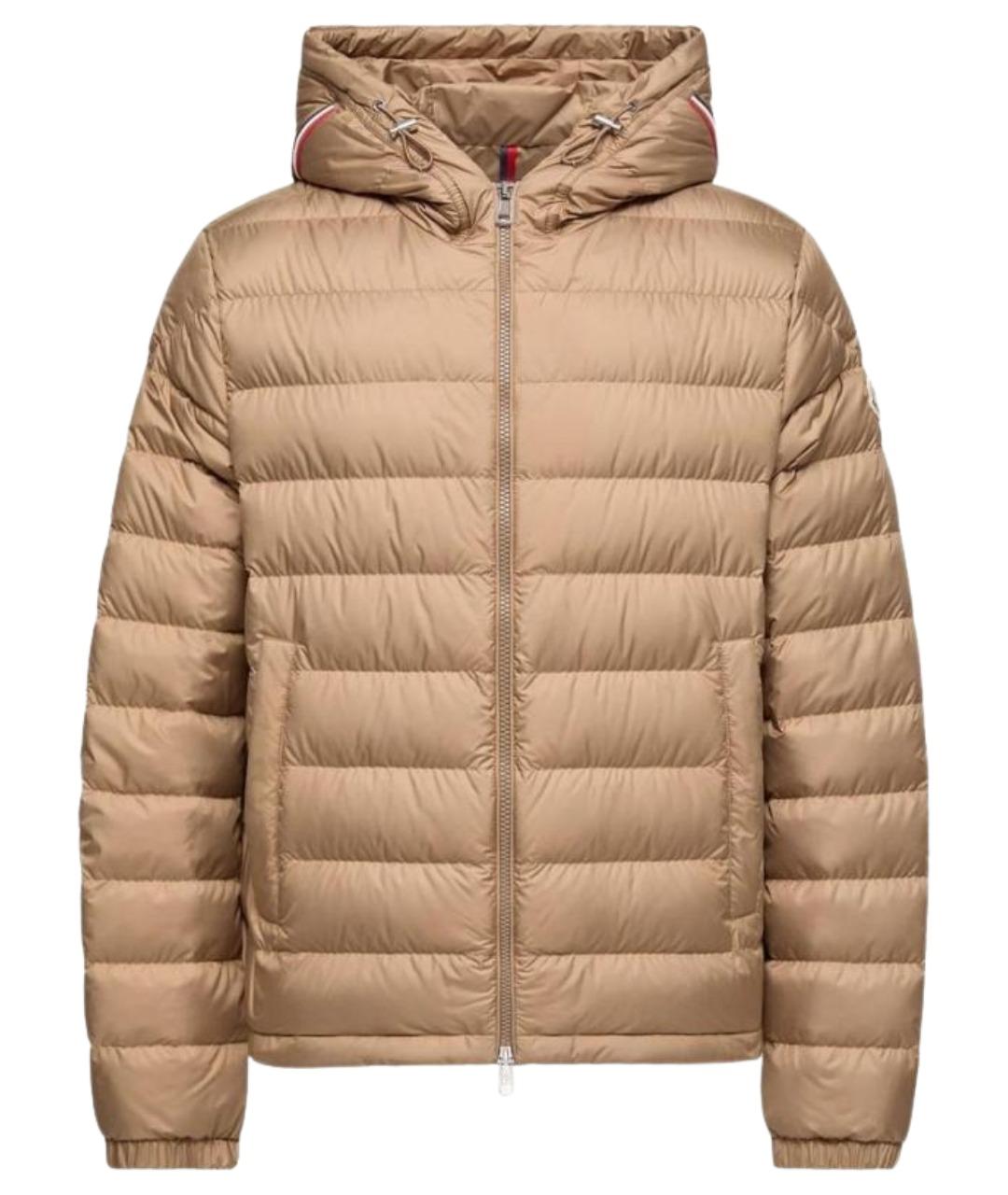 MONCLER Бежевая полиэстеровая куртка, фото 1