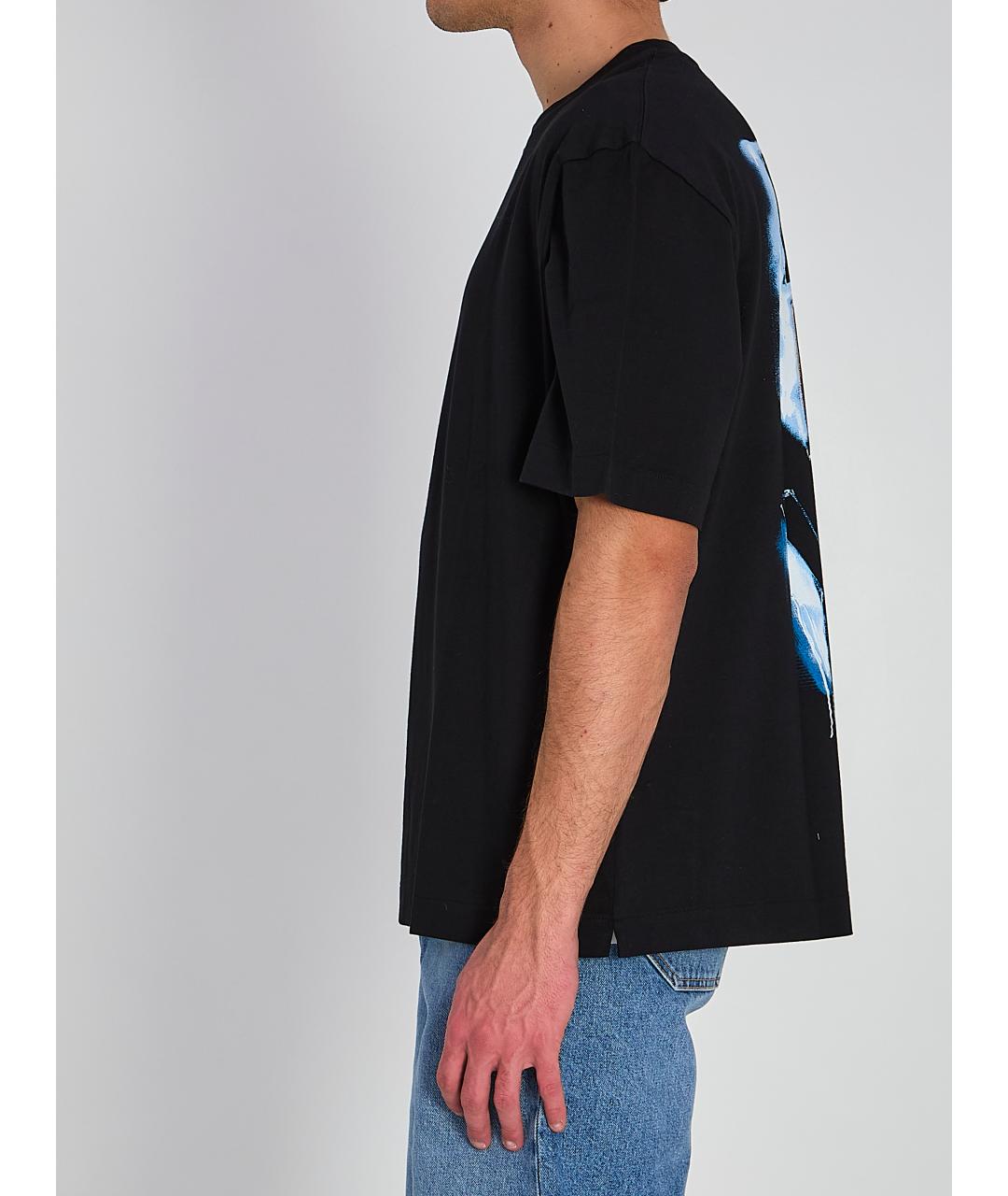 OFF-WHITE Черная хлопковая футболка, фото 3
