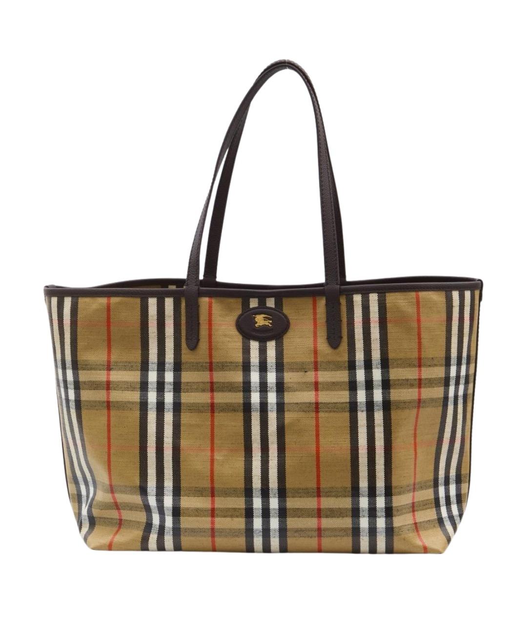 BURBERRY Бежевая хлопковая сумка тоут, фото 1