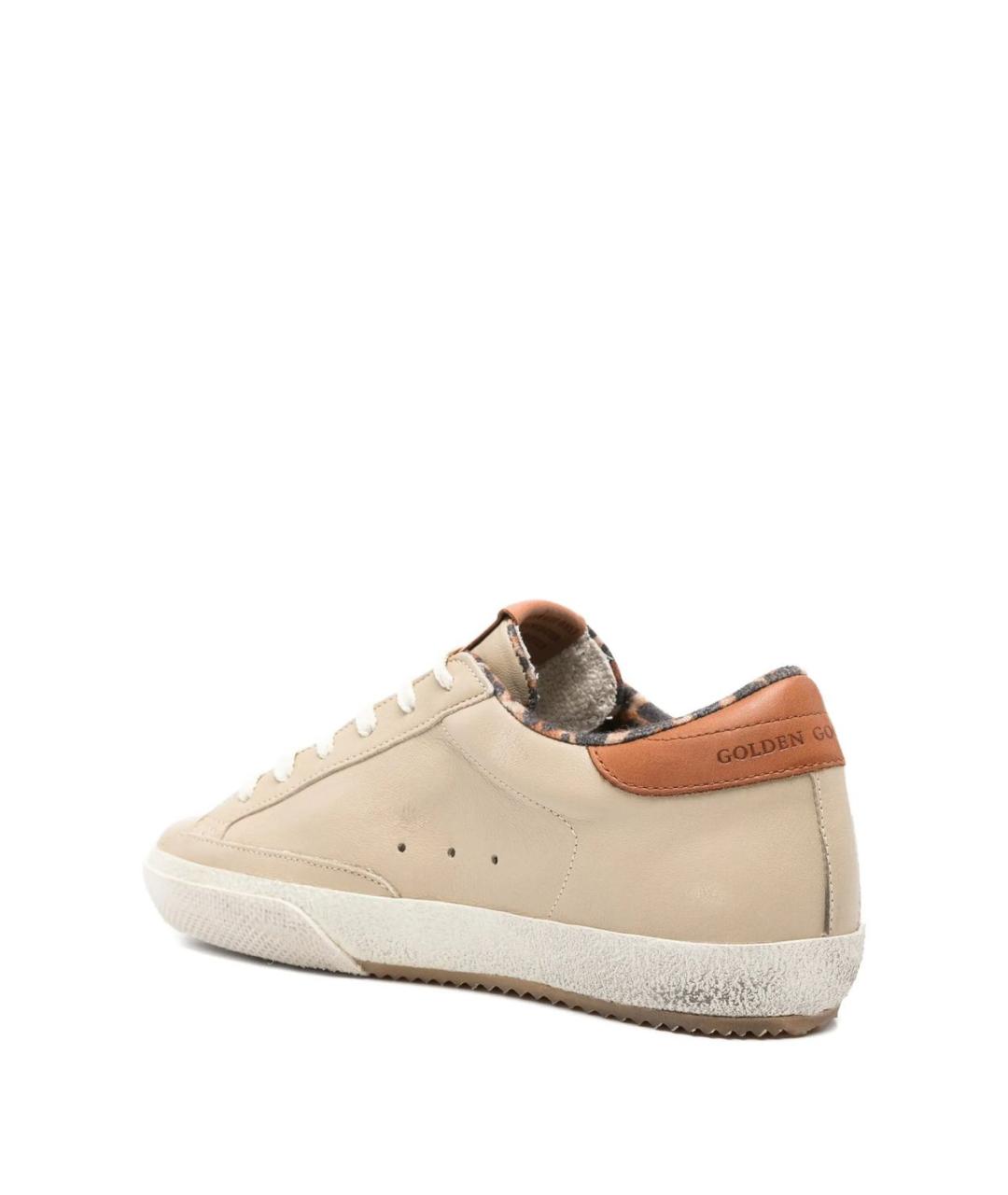 GOLDEN GOOSE DELUXE BRAND Бежевые кожаные кроссовки, фото 4