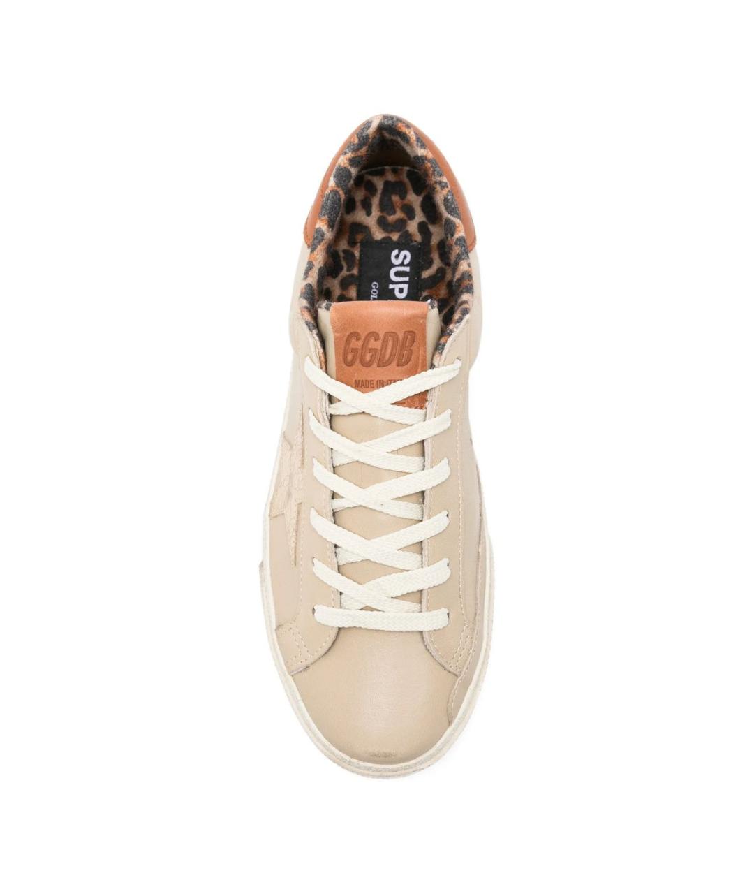 GOLDEN GOOSE DELUXE BRAND Бежевые кожаные кроссовки, фото 3