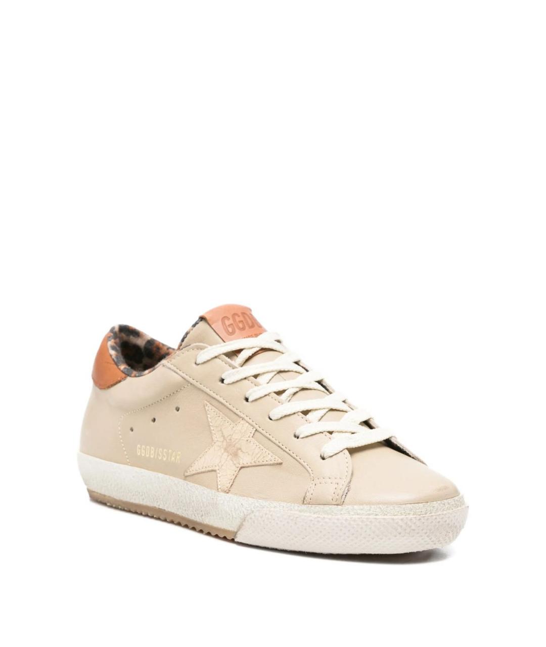 GOLDEN GOOSE DELUXE BRAND Бежевые кожаные кроссовки, фото 2