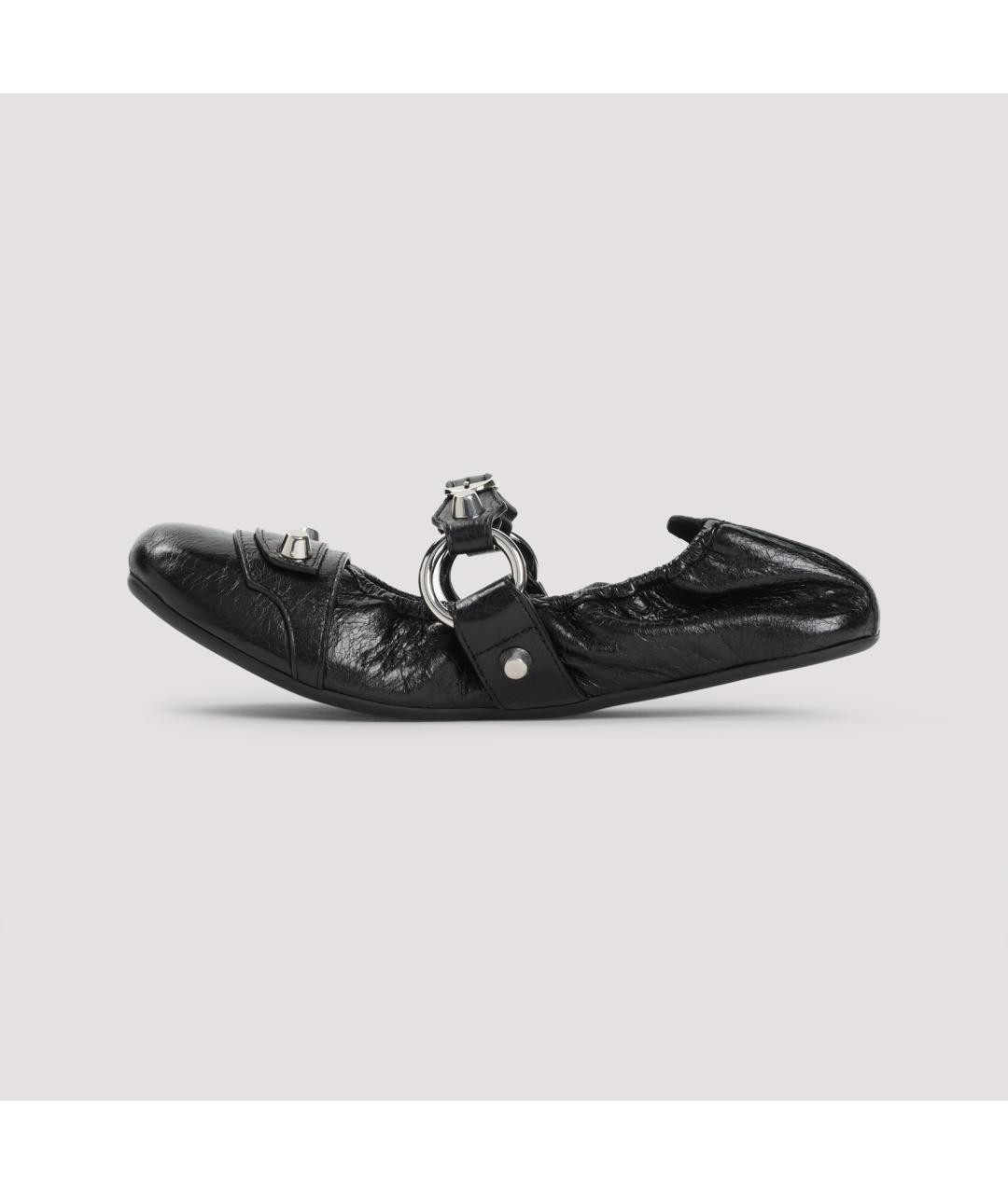 BALENCIAGA Черные кожаные балетки, фото 2