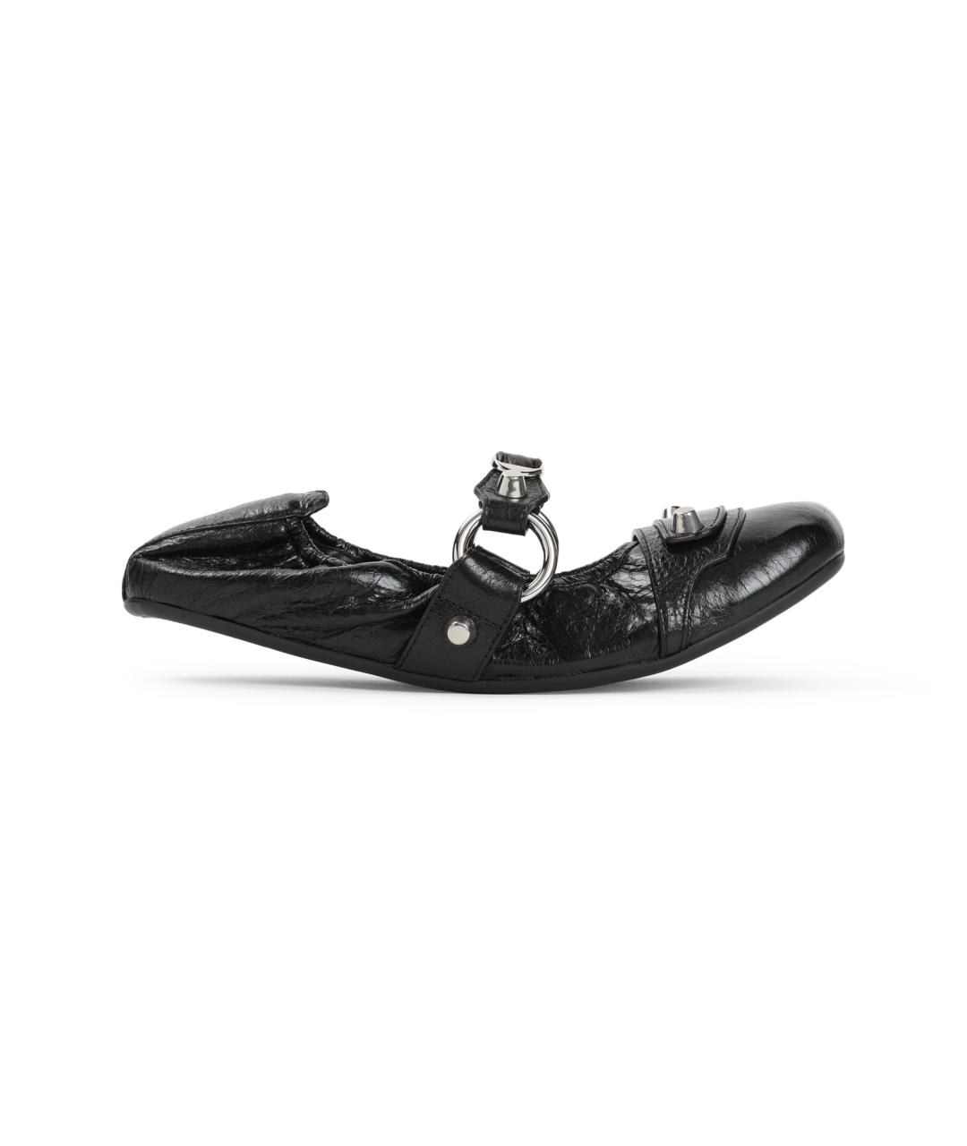 BALENCIAGA Черные кожаные балетки, фото 1