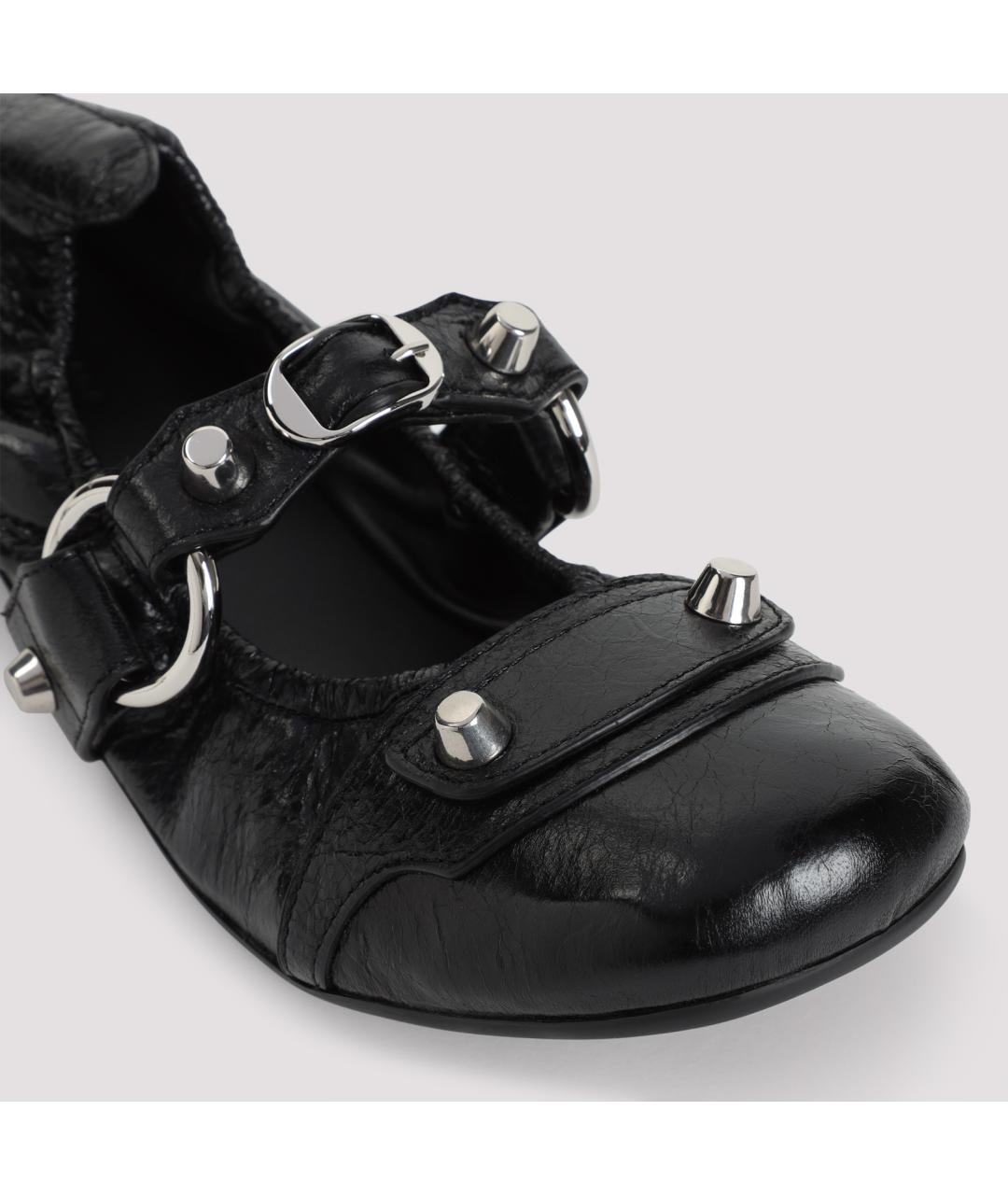 BALENCIAGA Черные кожаные балетки, фото 4