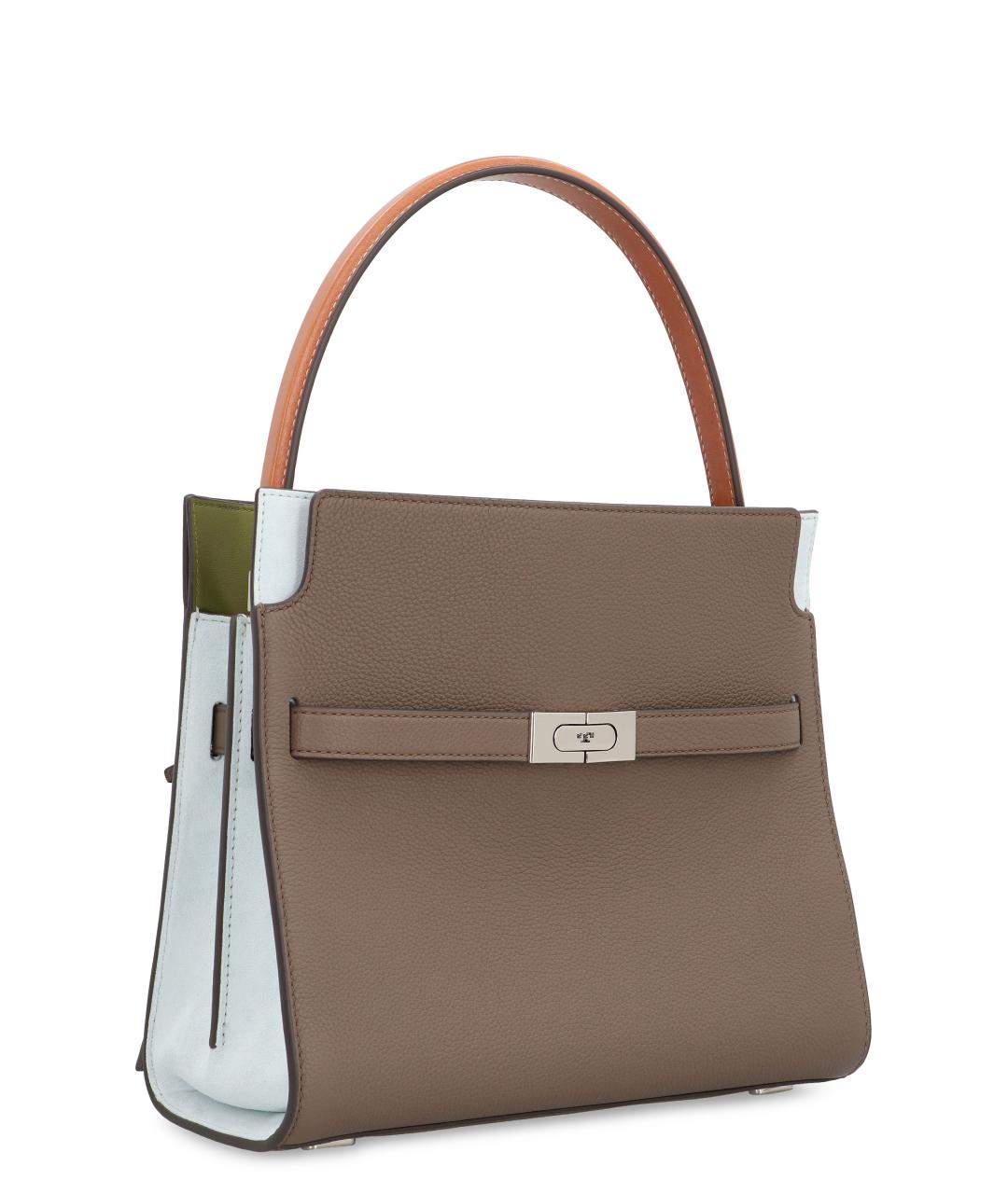 TORY BURCH Коричневая кожаная сумка с короткими ручками, фото 2