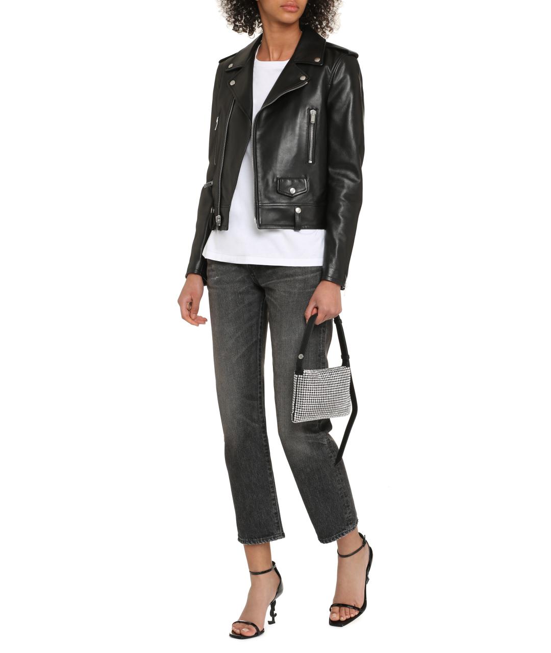 SAINT LAURENT Черная кожаная куртка, фото 3