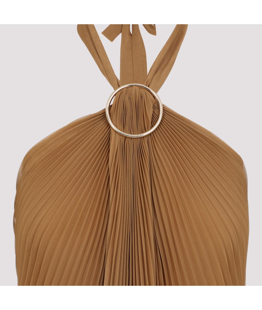 MAX MARA Коричневая полиэстеровая блузы, фото 3