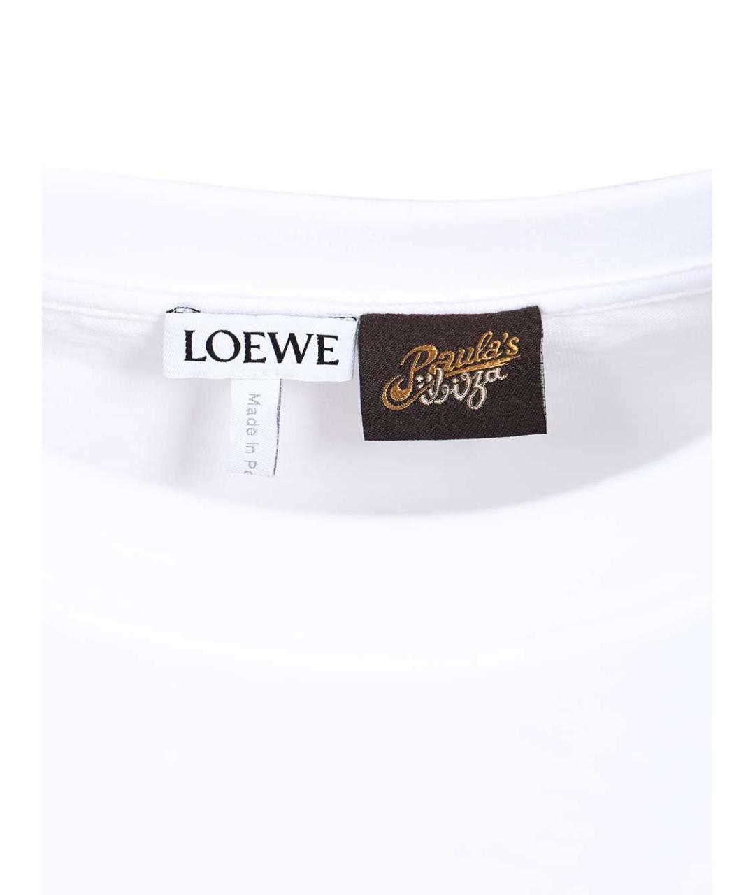 LOEWE Белая хлопковая футболка, фото 4