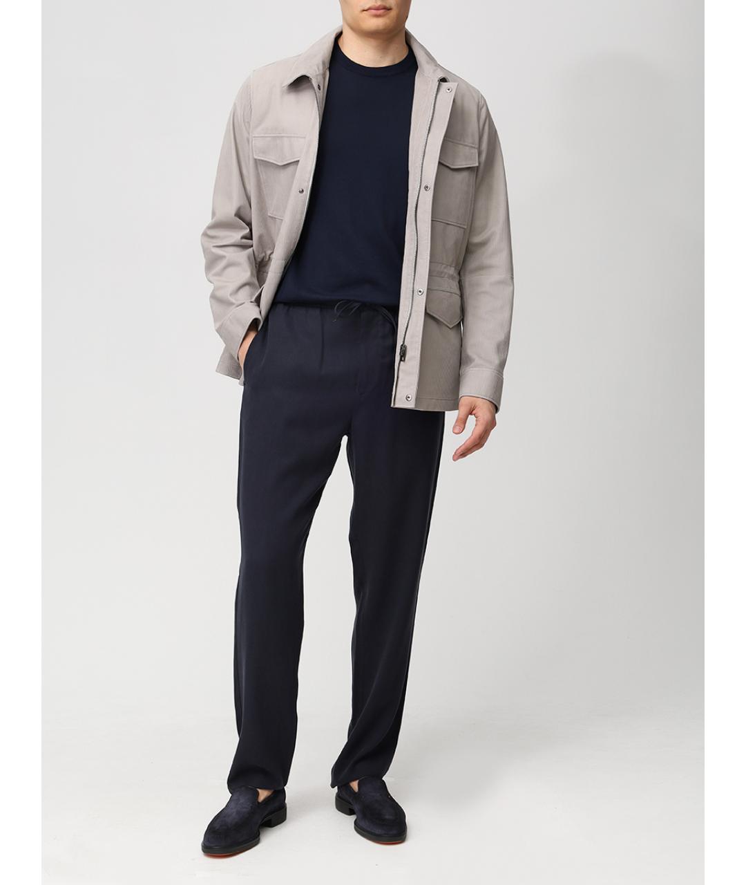 CANALI Синяя хлопковая футболка, фото 2