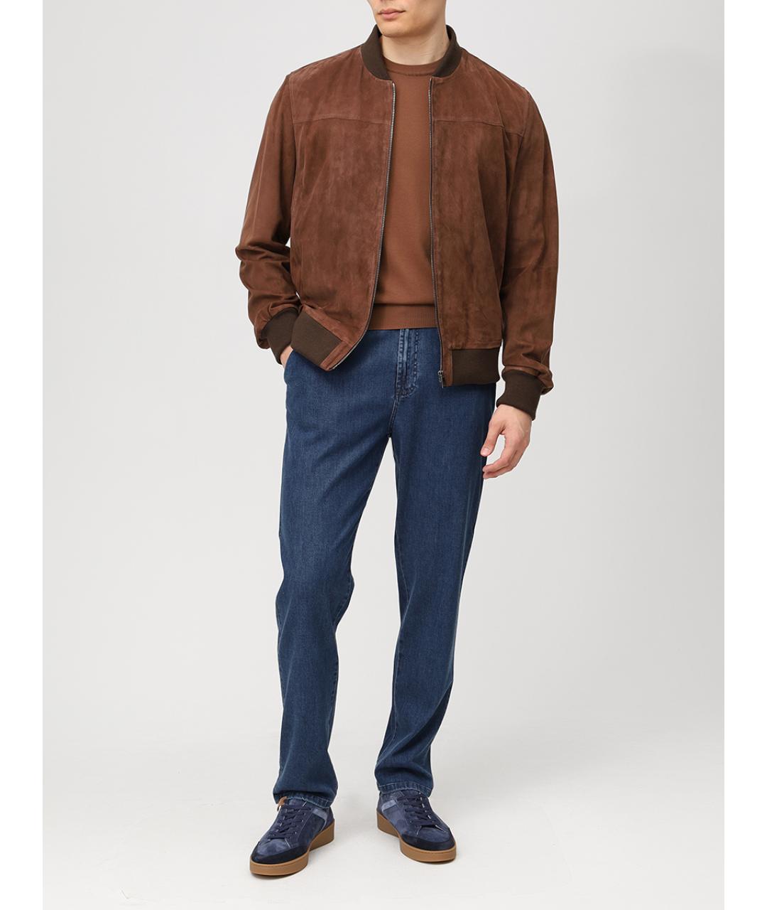 CANALI Коричневая хлопковая футболка, фото 2