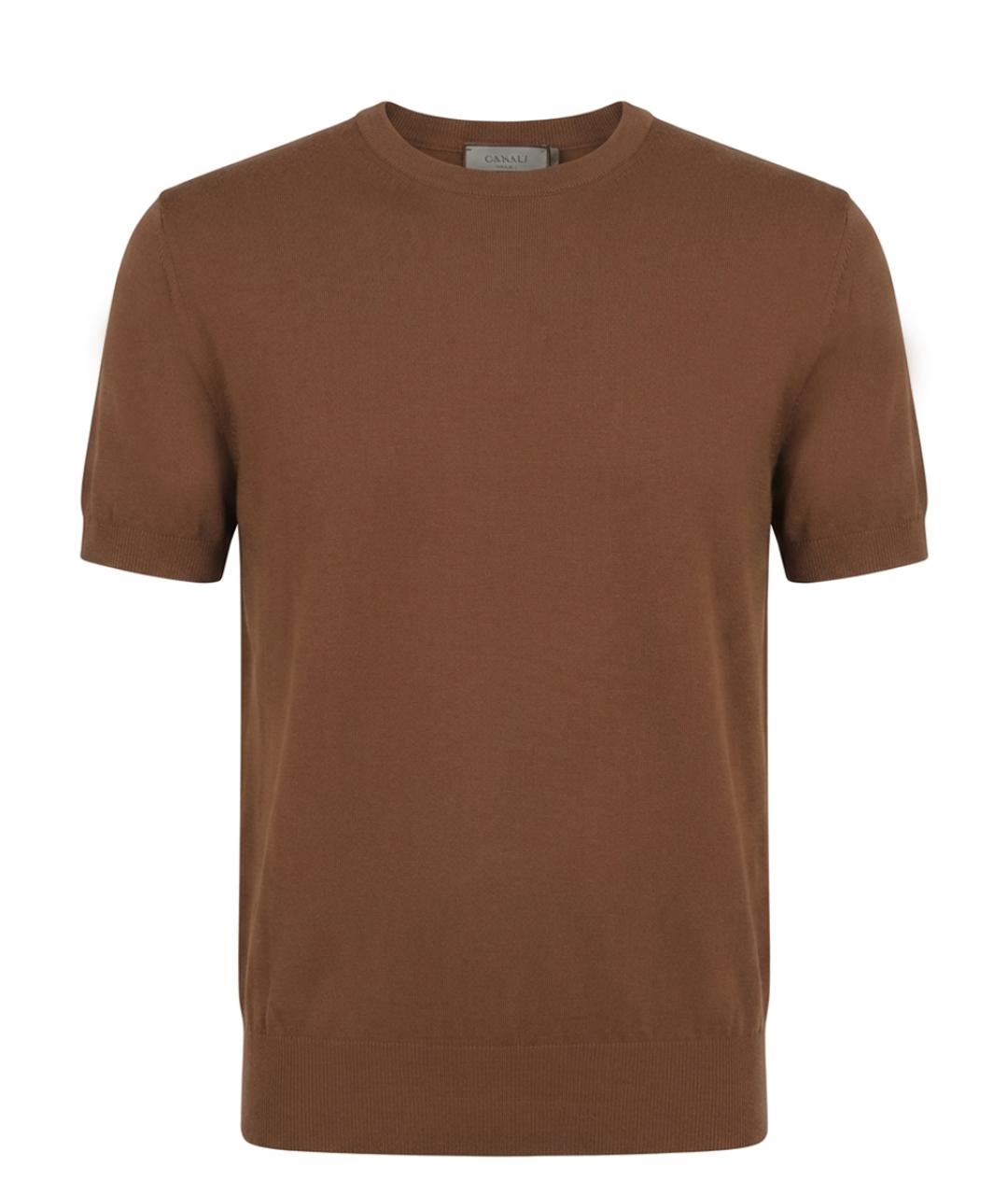 CANALI Коричневая хлопковая футболка, фото 1