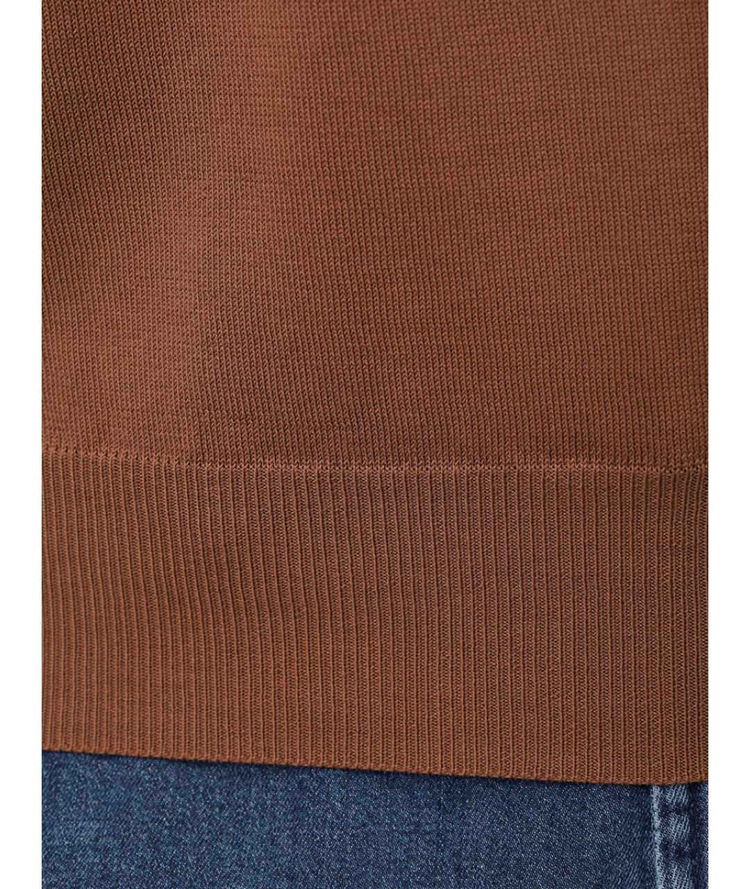 CANALI Коричневая хлопковая футболка, фото 6