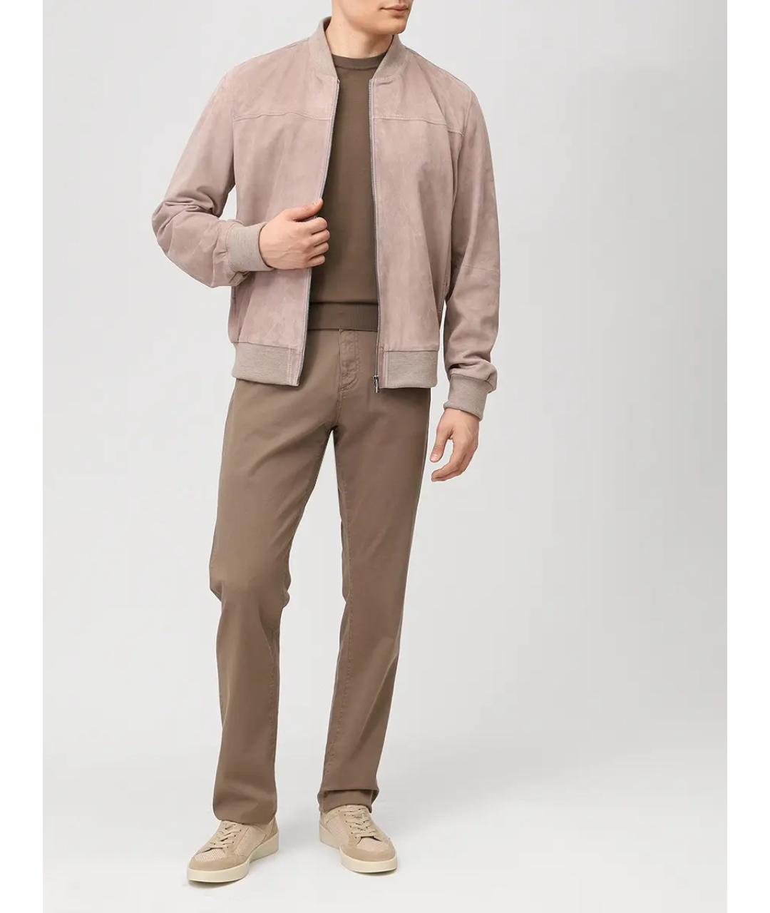 CANALI Коричневая хлопковая футболка, фото 2