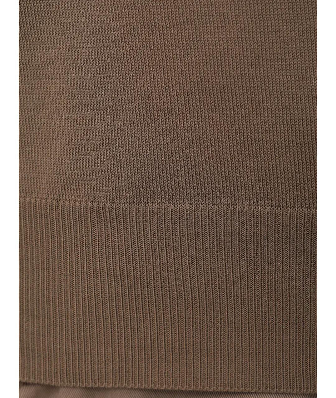 CANALI Коричневая хлопковая футболка, фото 6
