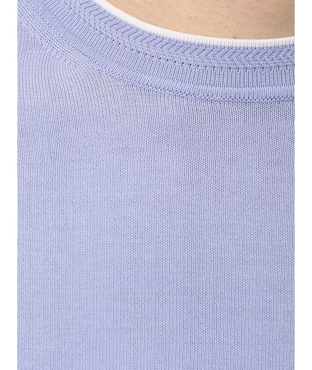 CANALI Голубая хлопковая футболка, фото 6