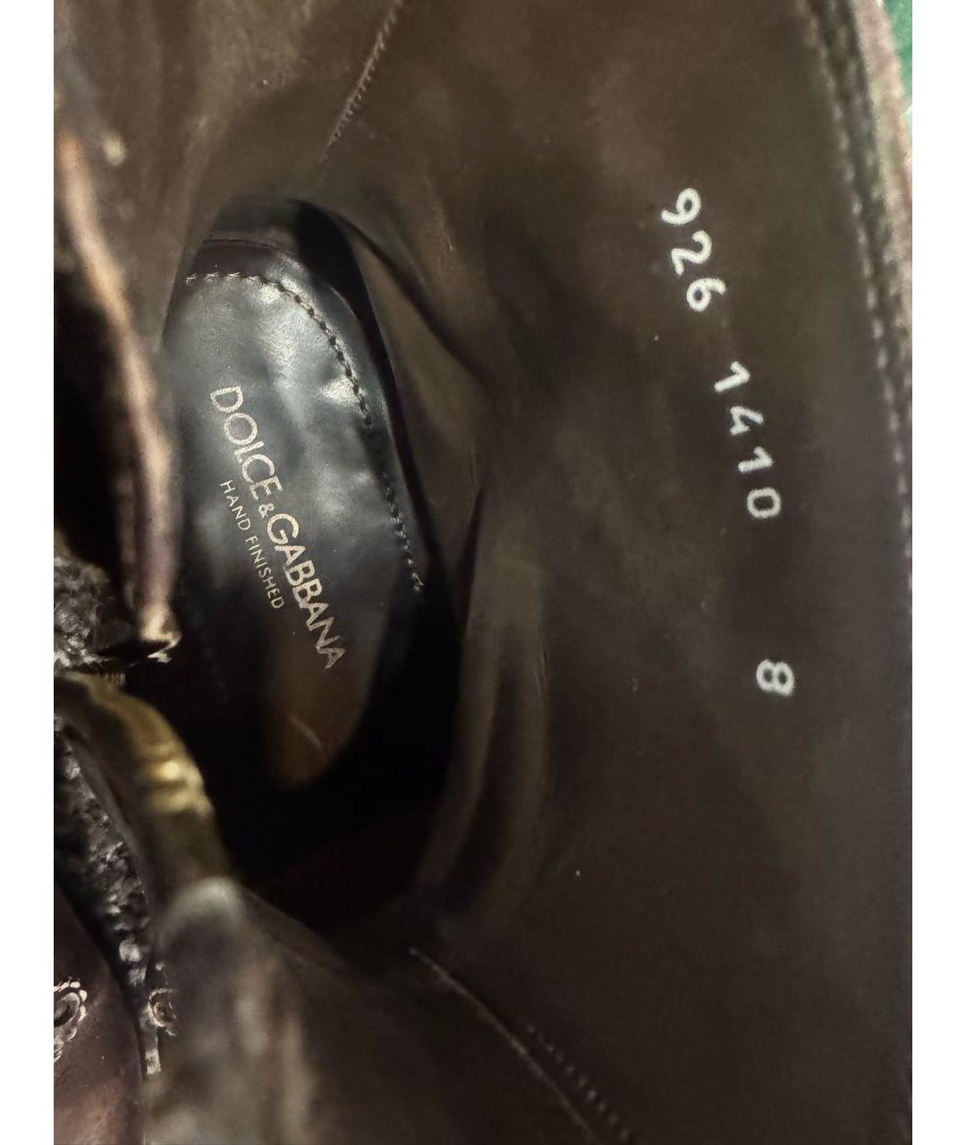 DOLCE&GABBANA Коричневые кожаные туфли, фото 3