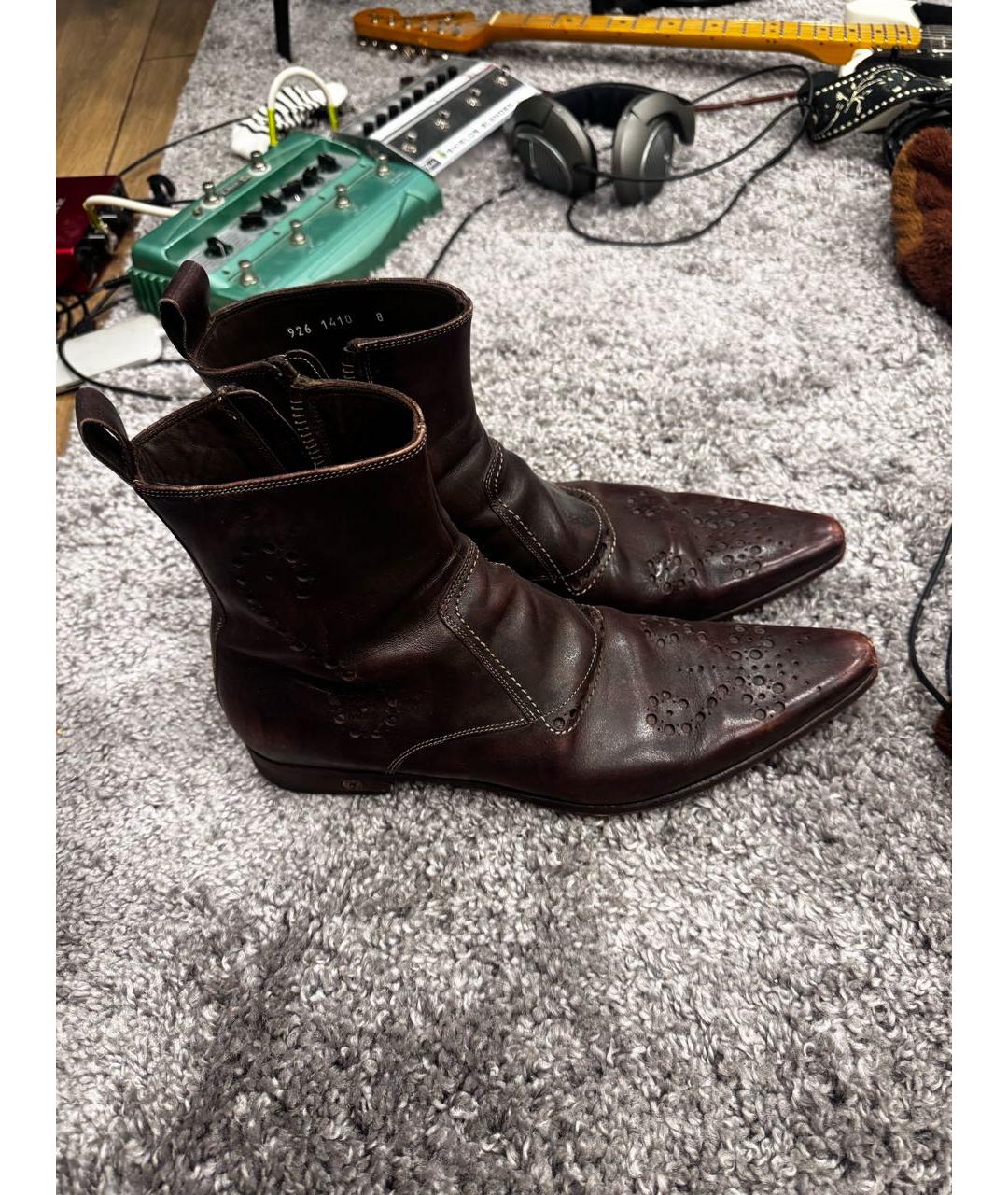 DOLCE&GABBANA Коричневые кожаные туфли, фото 4