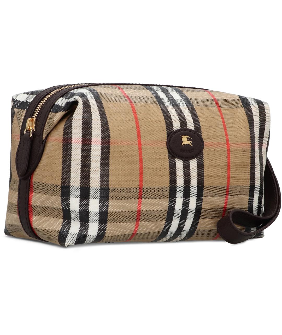BURBERRY Бежевая хлопковая косметичка, фото 2