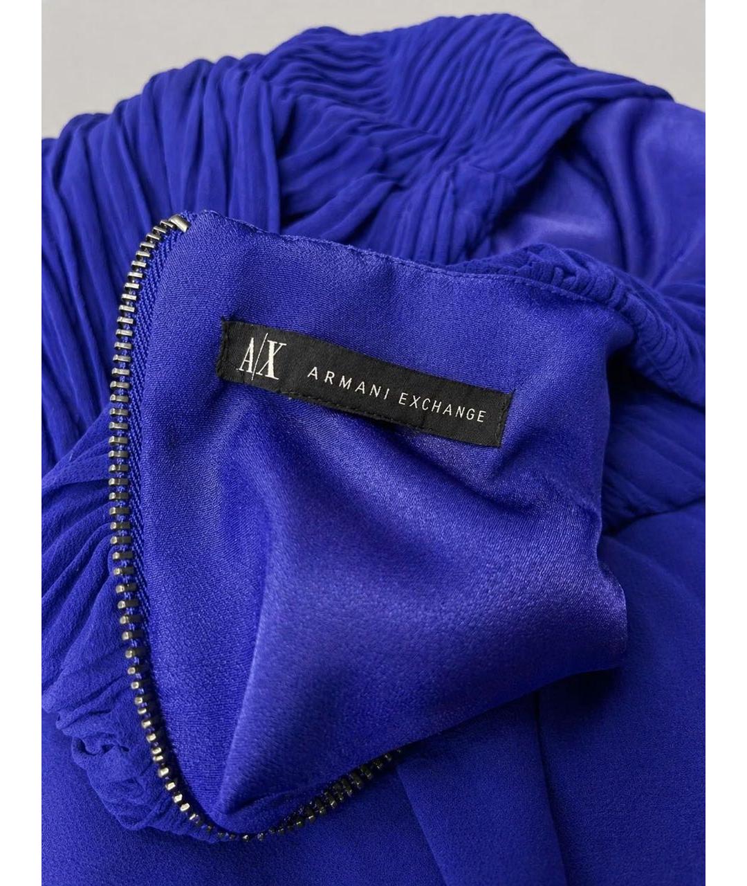 ARMANI EXCHANGE Синее полиэстеровое коктейльное платье, фото 4