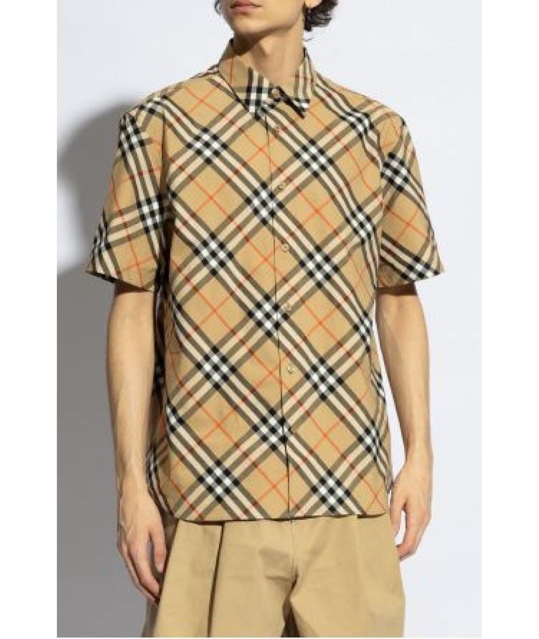 BURBERRY Бежевая хлопковая кэжуал рубашка, фото 2