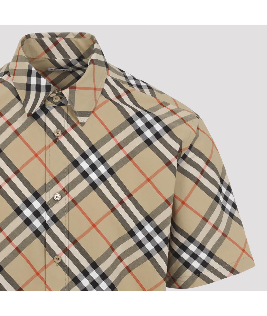 BURBERRY Бежевая хлопковая кэжуал рубашка, фото 5