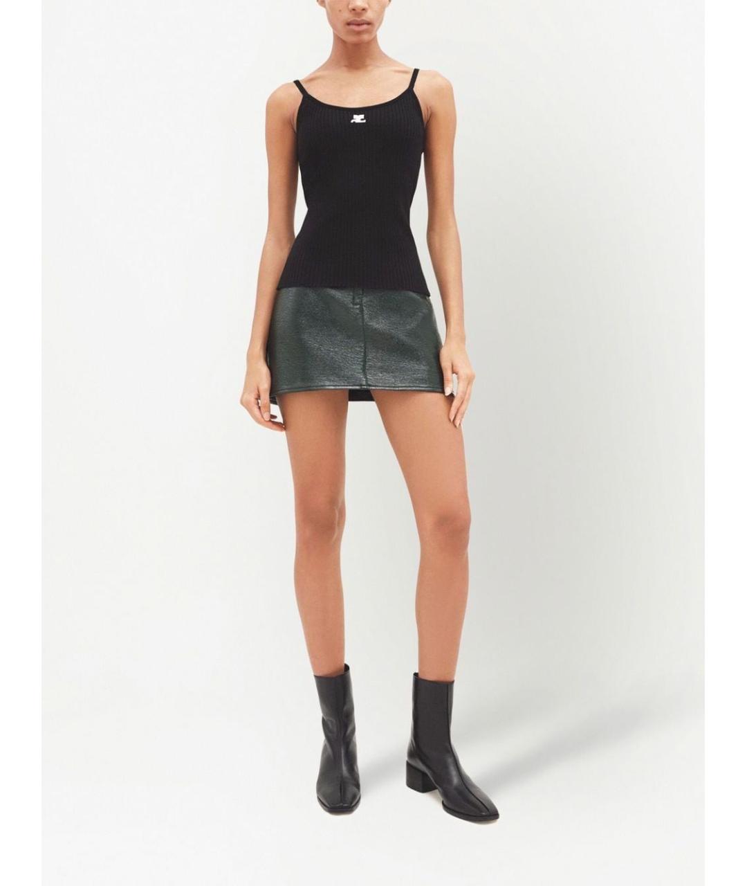 COURREGES Черная полиэстеровая майка, фото 2