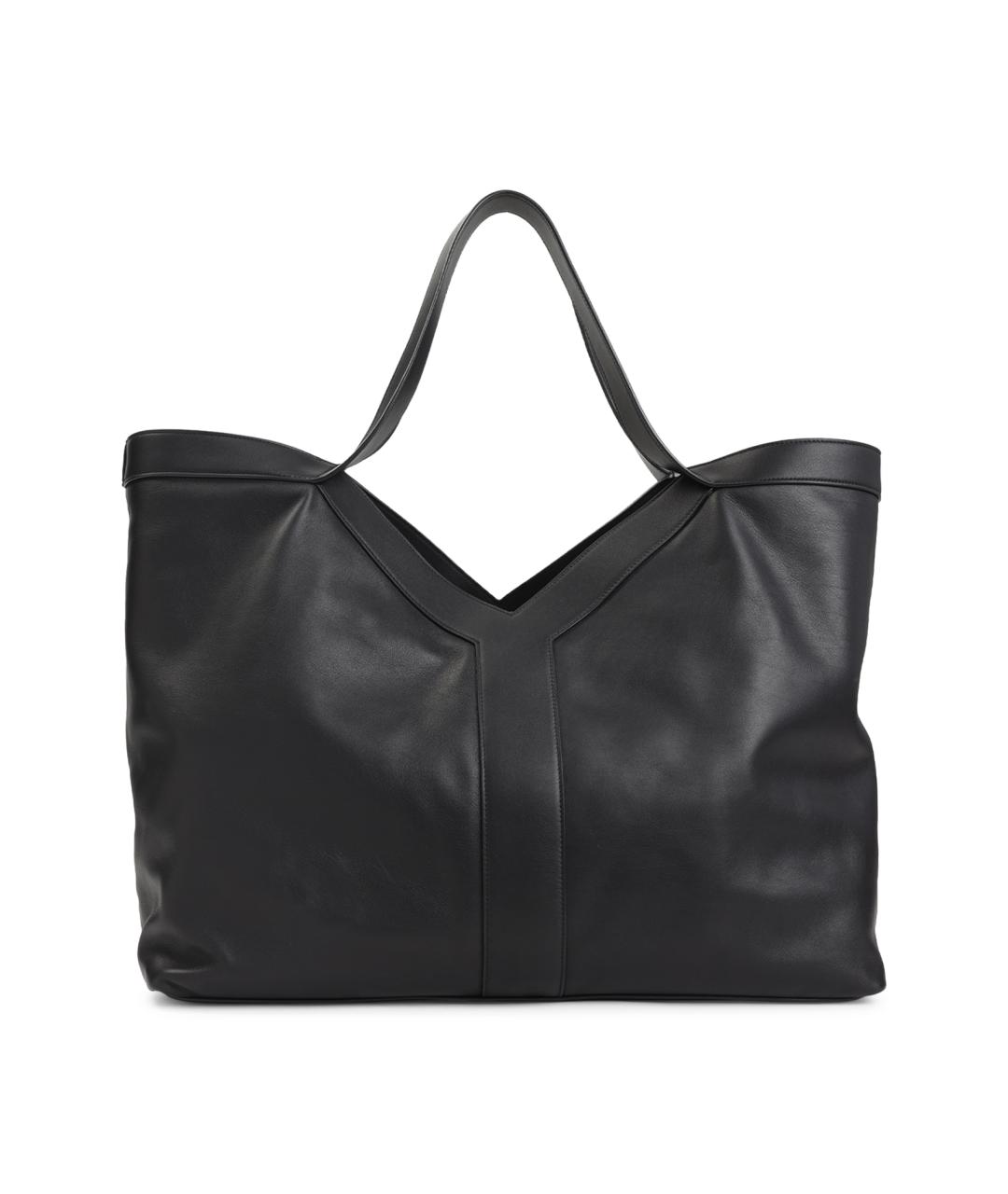 SAINT LAURENT Черная замшевая сумка тоут, фото 1