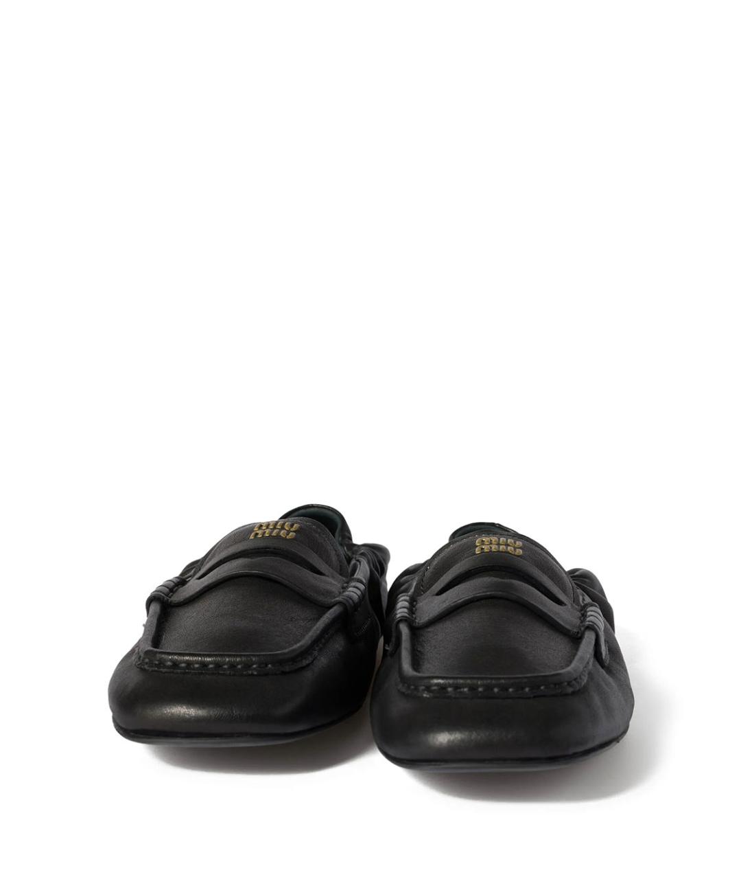 MIU MIU Черные кожаные лоферы, фото 4
