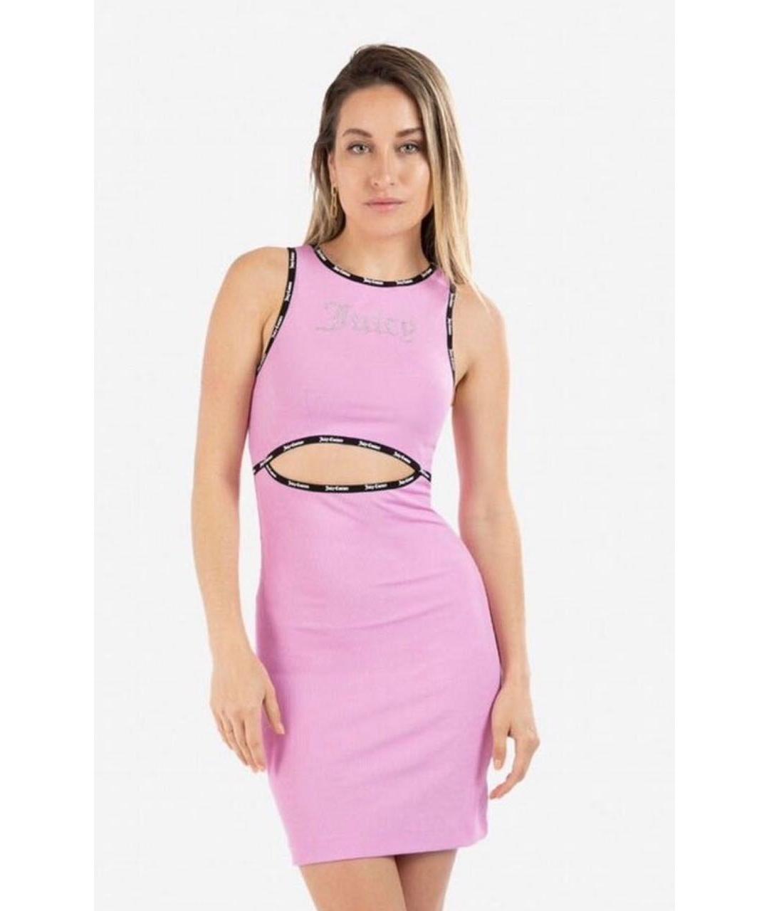 JUICY COUTURE Розовое полиэстеровое повседневное платье, фото 7