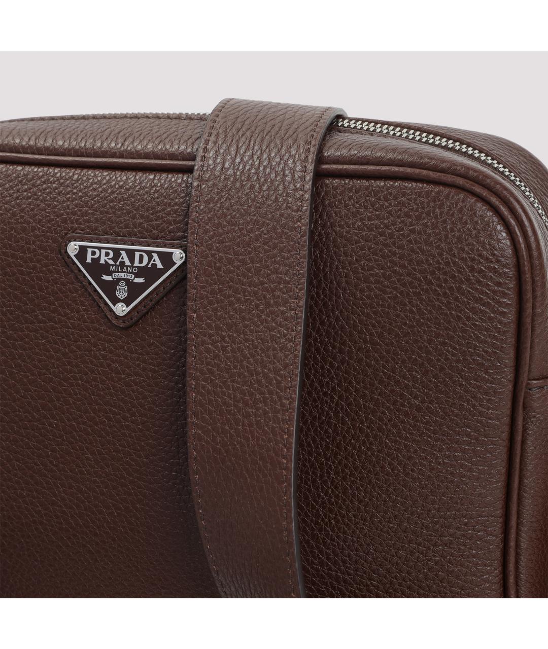 PRADA Коричневая кожаная сумка через плечо, фото 4