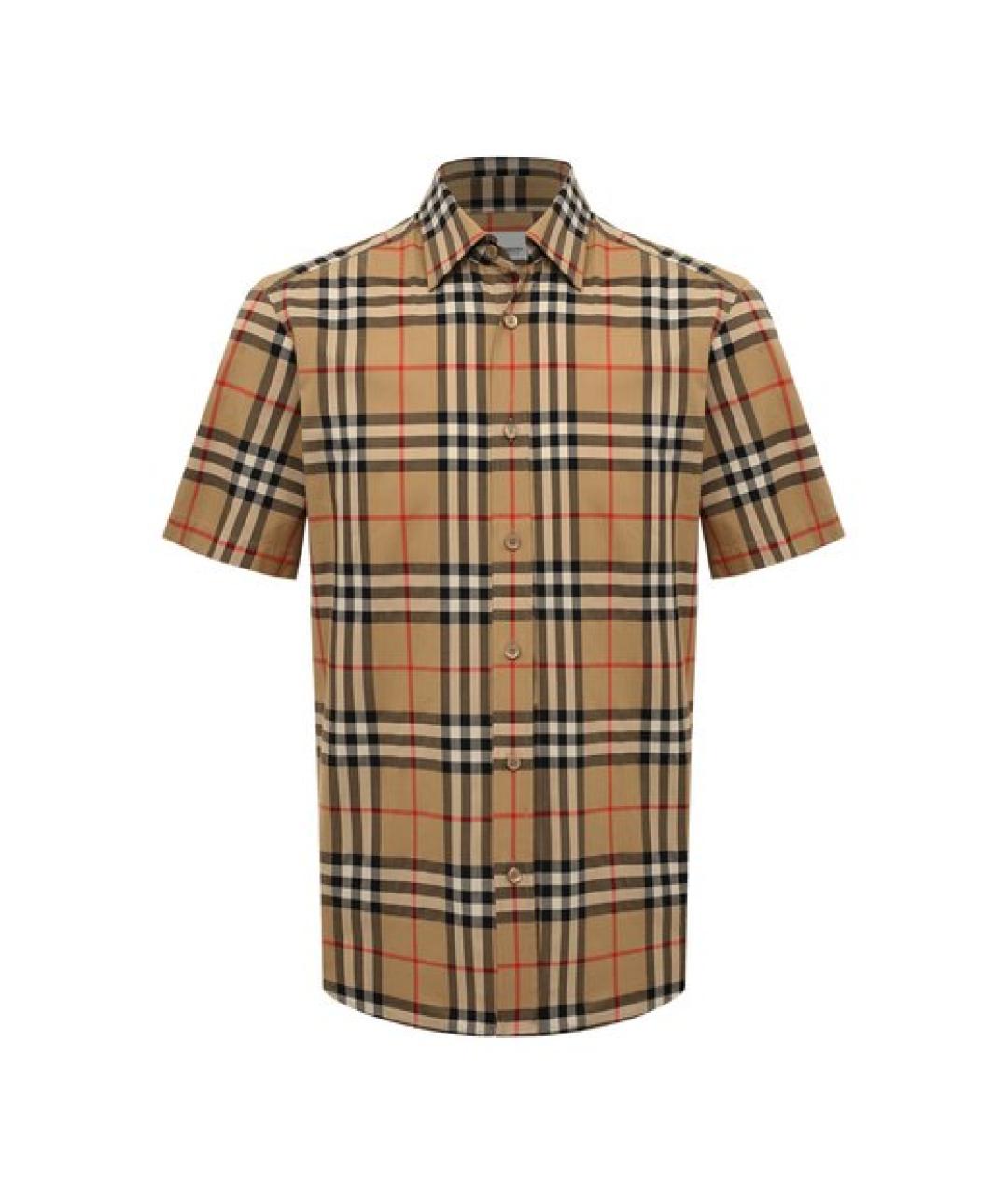 BURBERRY Бежевая хлопковая кэжуал рубашка, фото 3