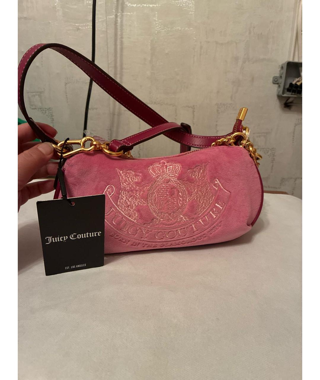 JUICY COUTURE Розовая тканевая сумка с короткими ручками, фото 6
