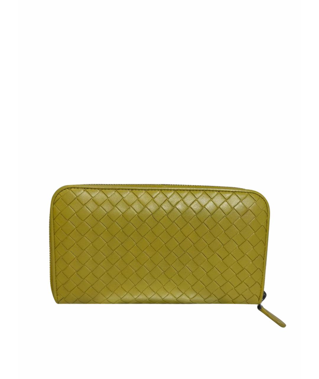 BOTTEGA VENETA Желтый кожаный кошелек, фото 1