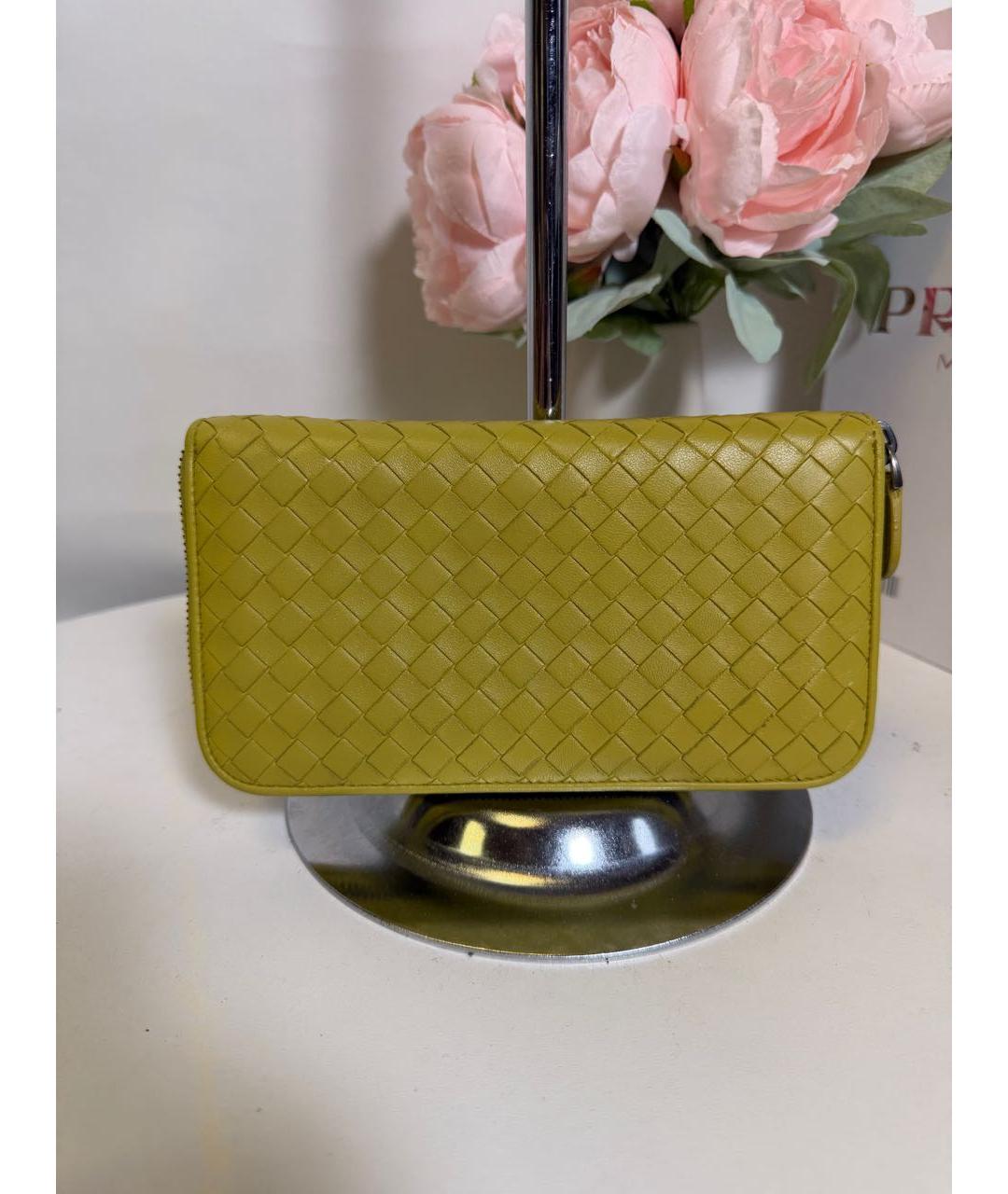 BOTTEGA VENETA Желтый кожаный кошелек, фото 2