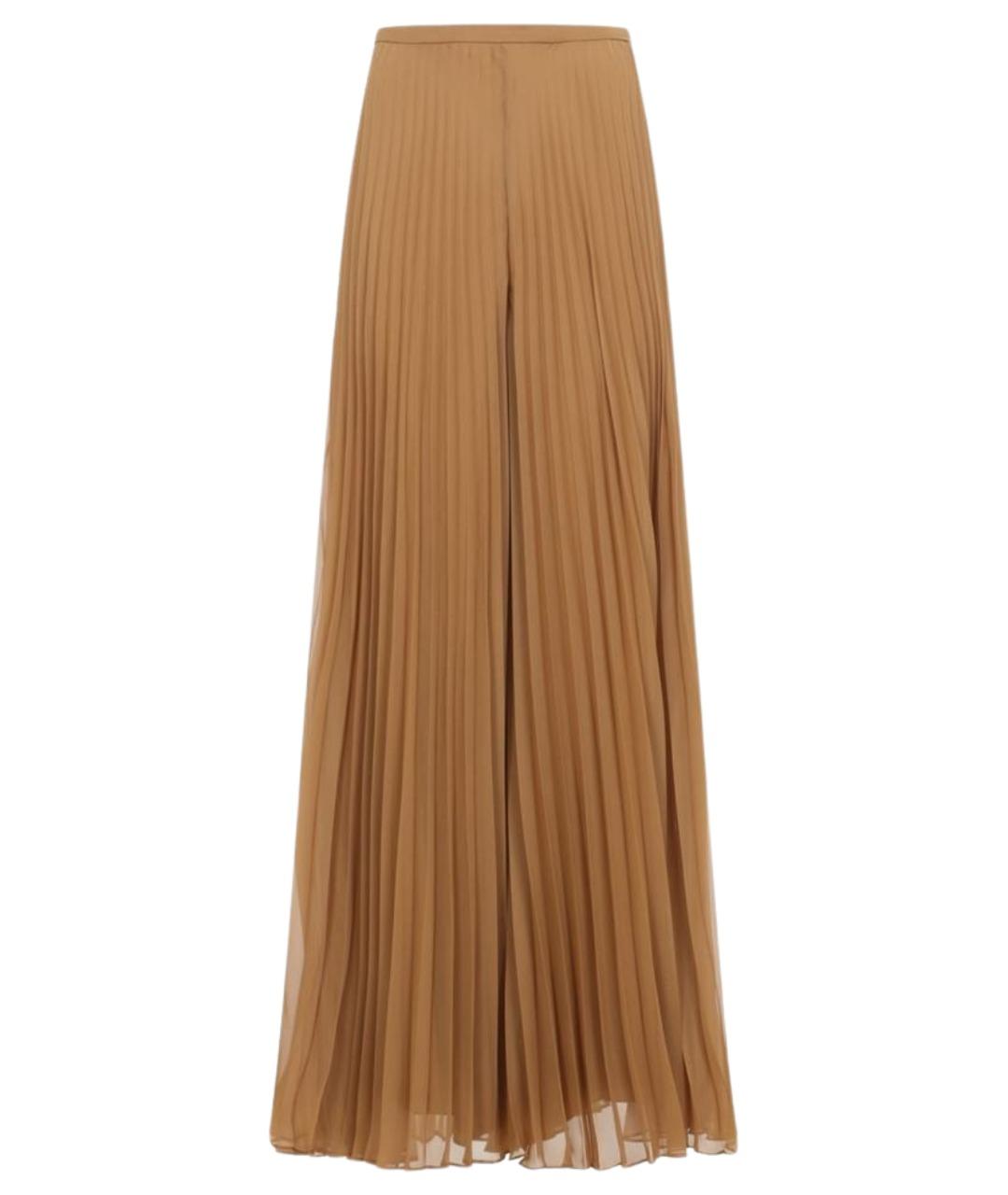 MAX MARA Бежевые полиэстеровые брюки широкие, фото 1