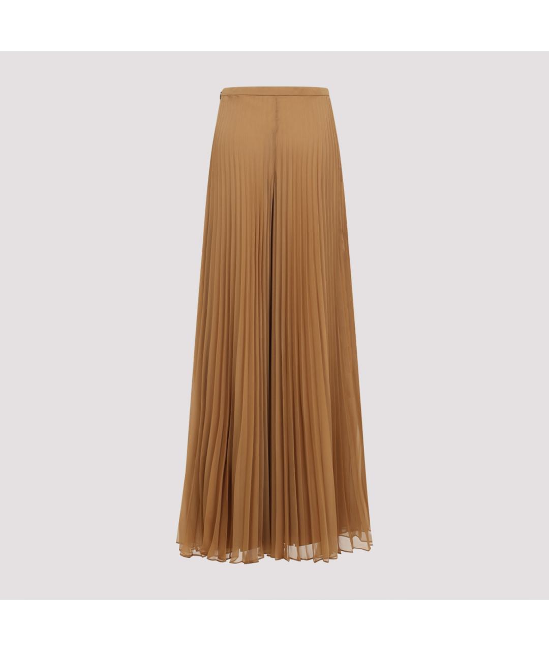 MAX MARA Бежевые полиэстеровые брюки широкие, фото 2