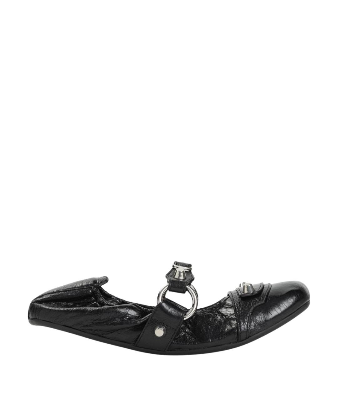 BALENCIAGA Черные кожаные балетки, фото 1