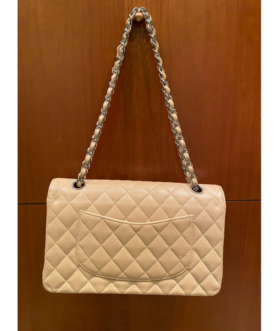 CHANEL Бежевая кожаная сумка через плечо, фото 2