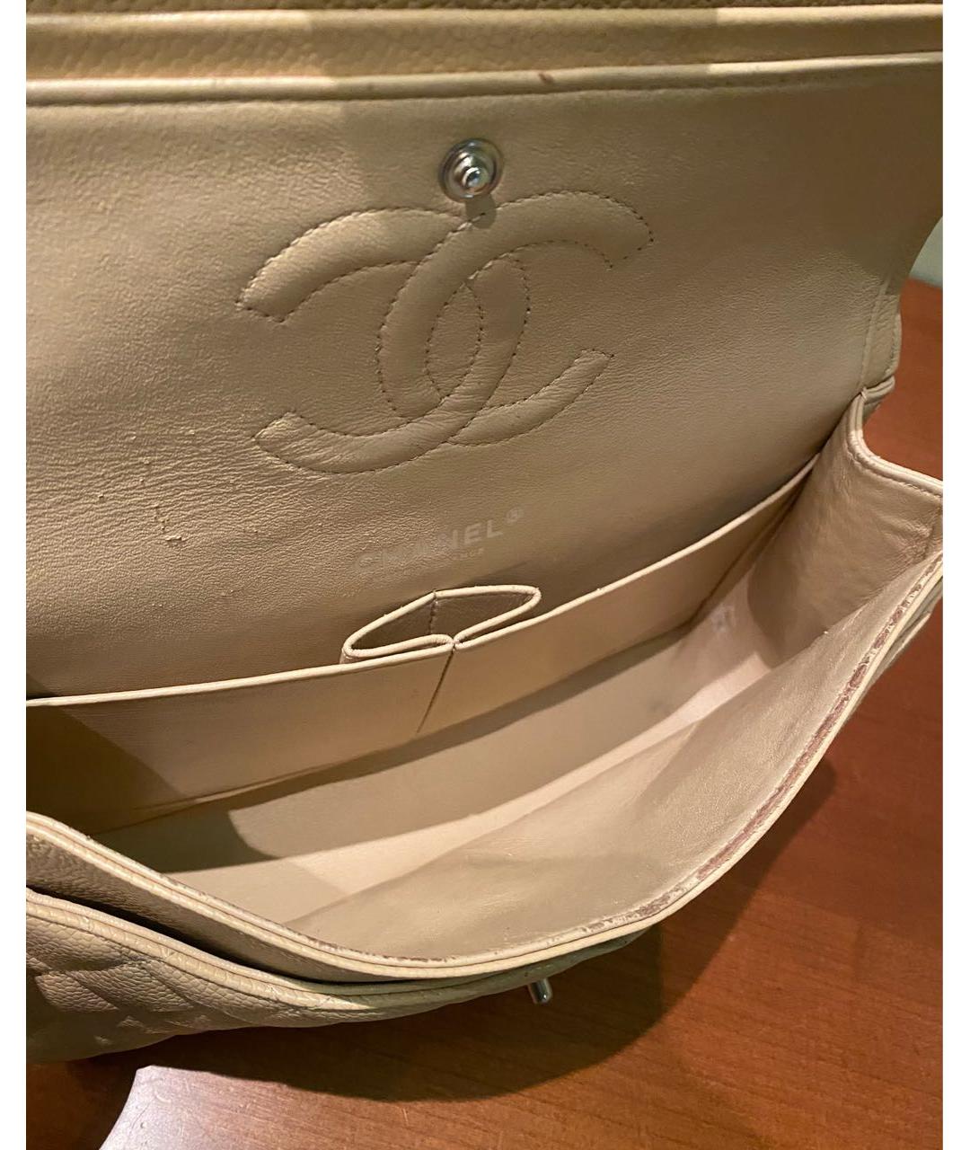 CHANEL Бежевая кожаная сумка через плечо, фото 5