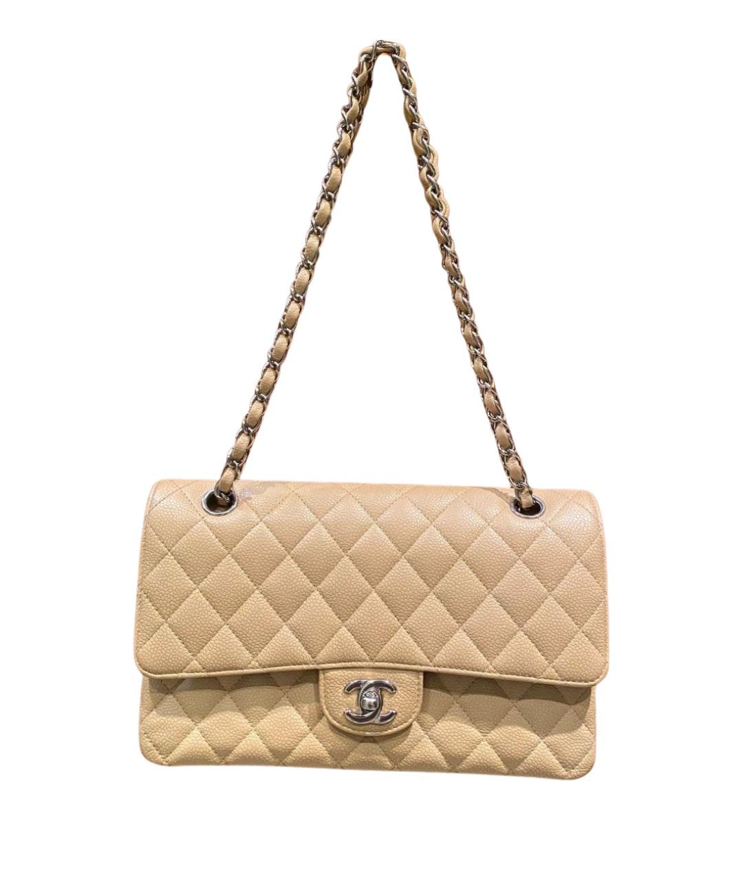 CHANEL Бежевая кожаная сумка через плечо, фото 1