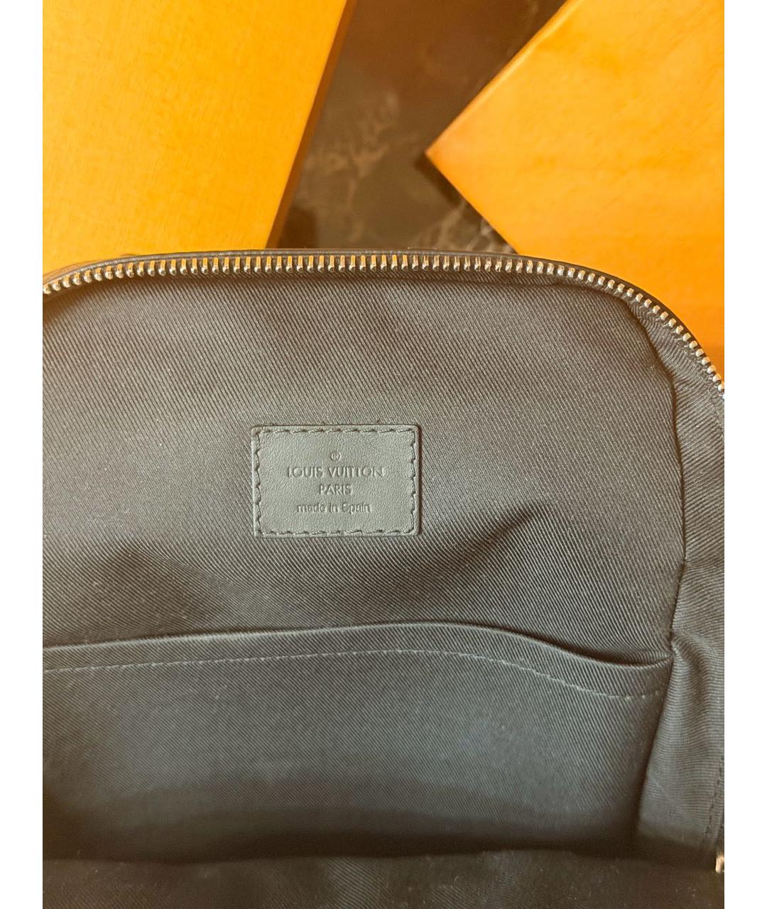 LOUIS VUITTON Черная кожаная сумка на плечо, фото 4