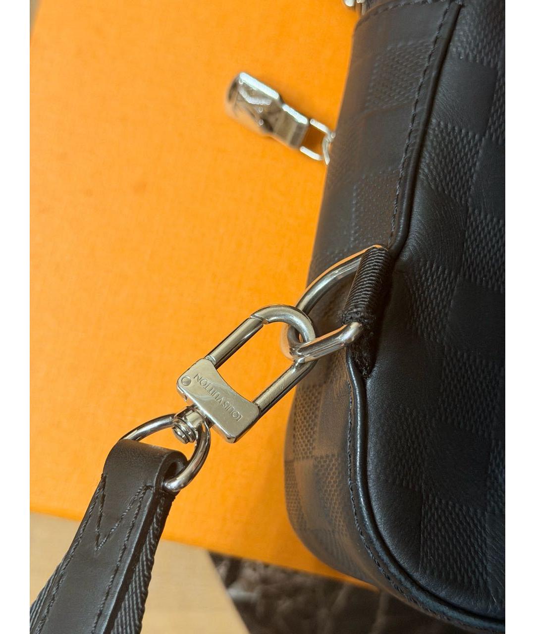 LOUIS VUITTON Черная кожаная сумка на плечо, фото 5