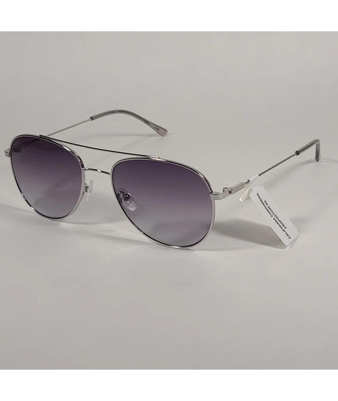 CALVIN KLEIN Серебряные металлические солнцезащитные очки, фото 5