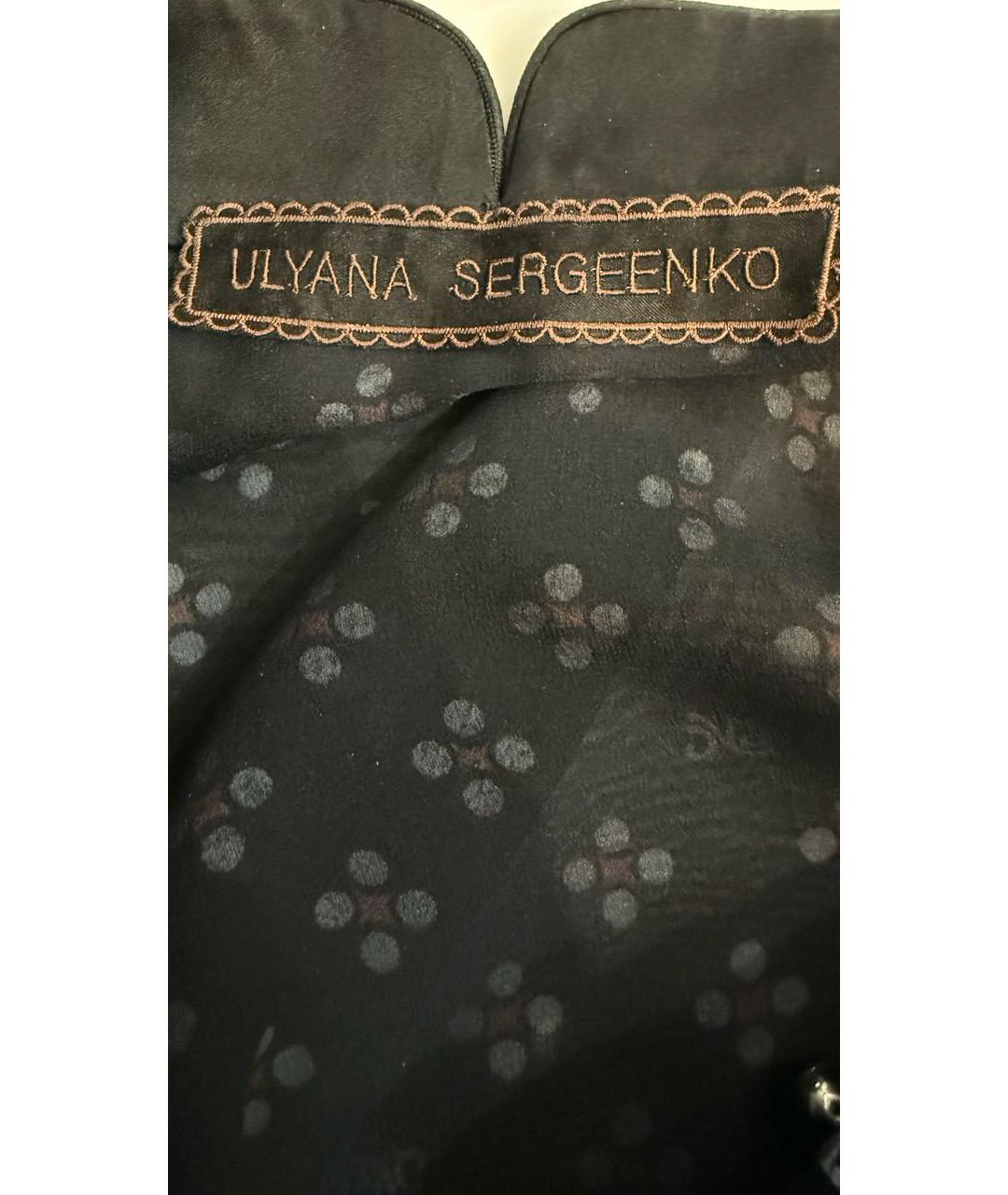 ULYANA SERGEENKO Черное вискозное коктейльное платье, фото 3