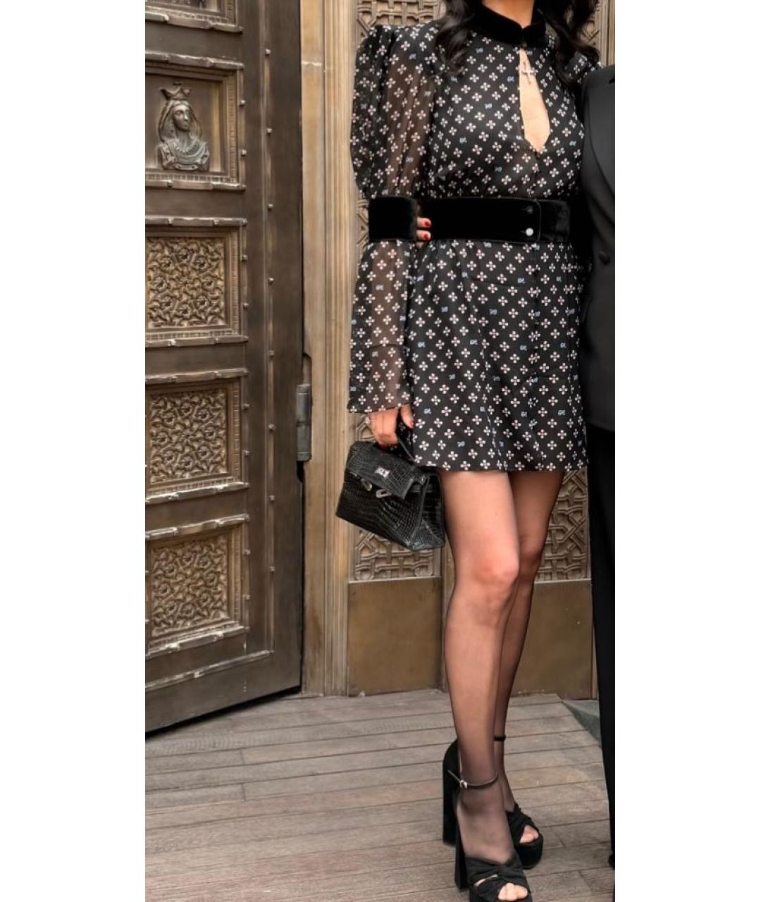 ULYANA SERGEENKO Черное вискозное коктейльное платье, фото 5