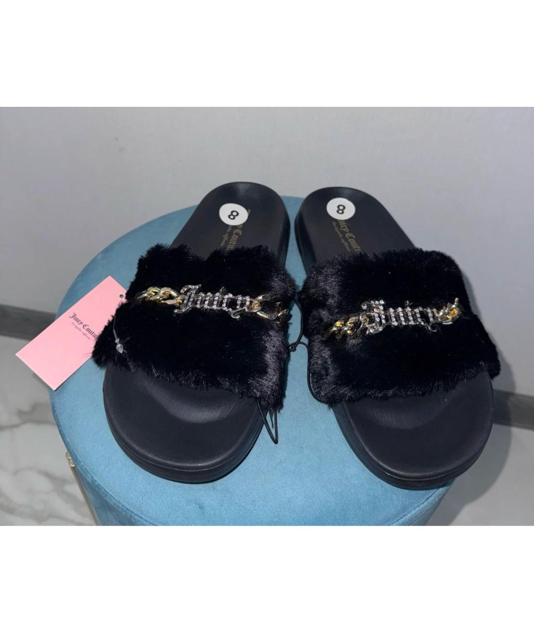 JUICY COUTURE Черные шлепанцы, фото 6