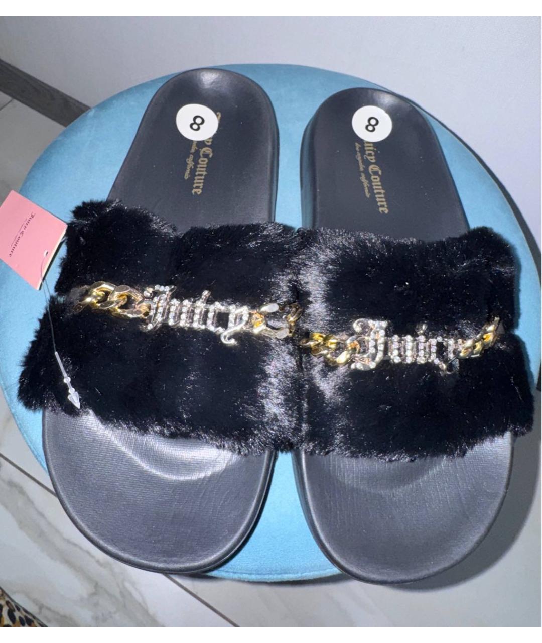 JUICY COUTURE Черные шлепанцы, фото 2