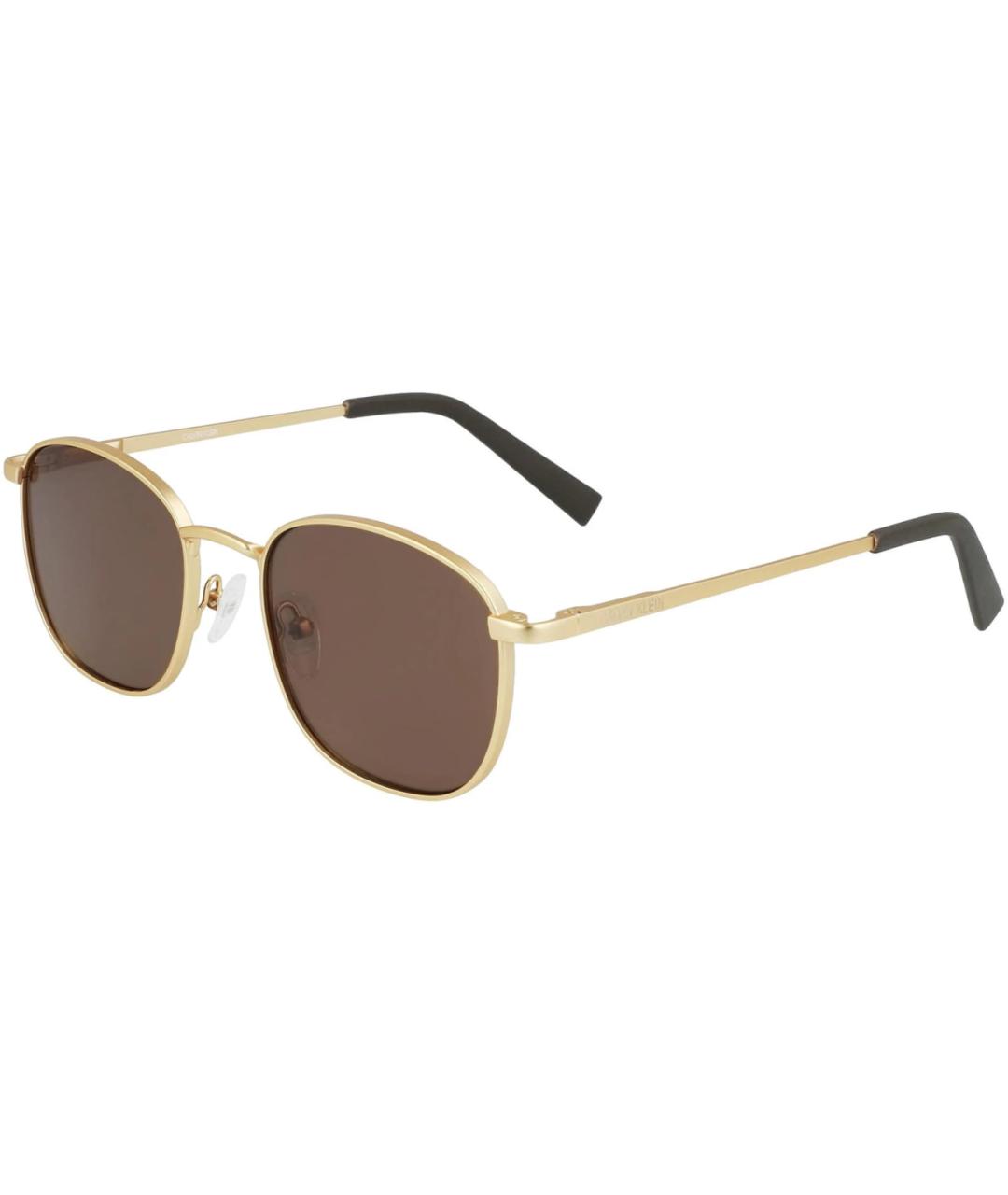 CALVIN KLEIN Золотые металлические солнцезащитные очки, фото 2